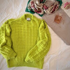 FRNCH Vibrant Green Turtleneck Sweater